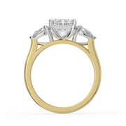 The Vivienne Ring — Emerald and Pear Trilogy Lab-Grown Diamond Engagement Ring in Two-Tone Yellow and White Gold | The Jewel Concierge