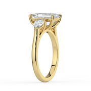 The Vivienne Ring — Emerald and Pear Trilogy Lab-Grown Diamond Engagement Ring in Yellow Gold | The Jewel Concierge