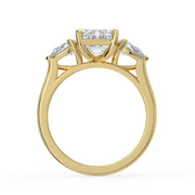 The Vivienne Ring — Emerald and Pear Trilogy Lab-Grown Diamond Engagement Ring in Yellow Gold | The Jewel Concierge