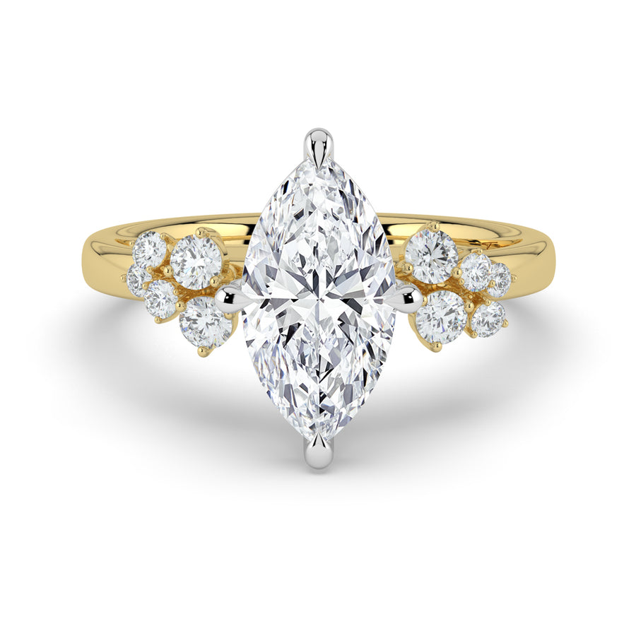 The Lumina Ring – Marquise with Round Brilliant Accents – The Jewel Concierge