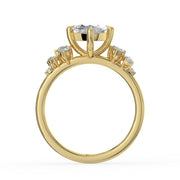 The Lumina Ring — Marquise with Round Brilliant Accents Lab-Grown Diamond Engagement Ring in Yellow Gold | The Jewel Concierge