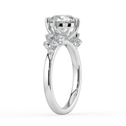 The Lumina Ring — Round with Round Brilliant Accents Lab-Grown Diamond Engagement Ring in White Gold | The Jewel Concierge