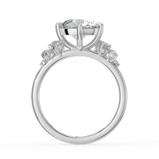 The Lumina Ring — Round with Round Brilliant Accents Lab-Grown Diamond Engagement Ring in White Gold | The Jewel Concierge