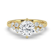 The Lumina Ring — Round with Round Brilliant Accents Lab-Grown Diamond Engagement Ring in Yellow Gold | The Jewel Concierge