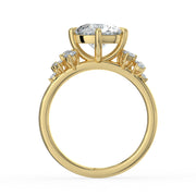 The Lumina Ring — Round with Round Brilliant Accents Lab-Grown Diamond Engagement Ring in Yellow Gold | The Jewel Concierge