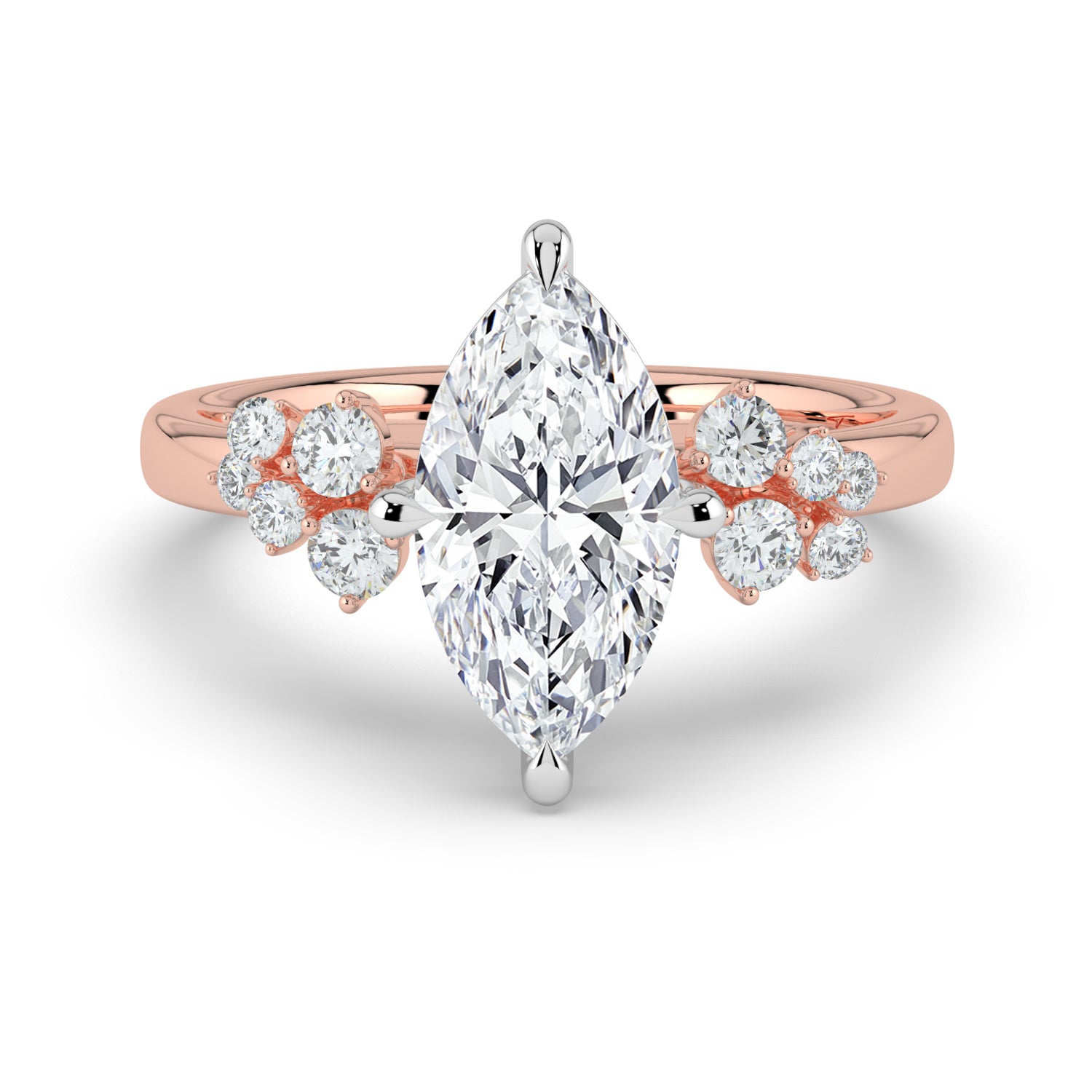 The Aurora Ring - Marquise with Round Brilliant Accents