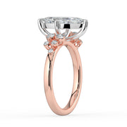 The Lumina Ring — Marquise with Round Brilliant Accents Lab-Grown Diamond Engagement Ring in Two-Tone Rose and White Gold | The Jewel Concierge