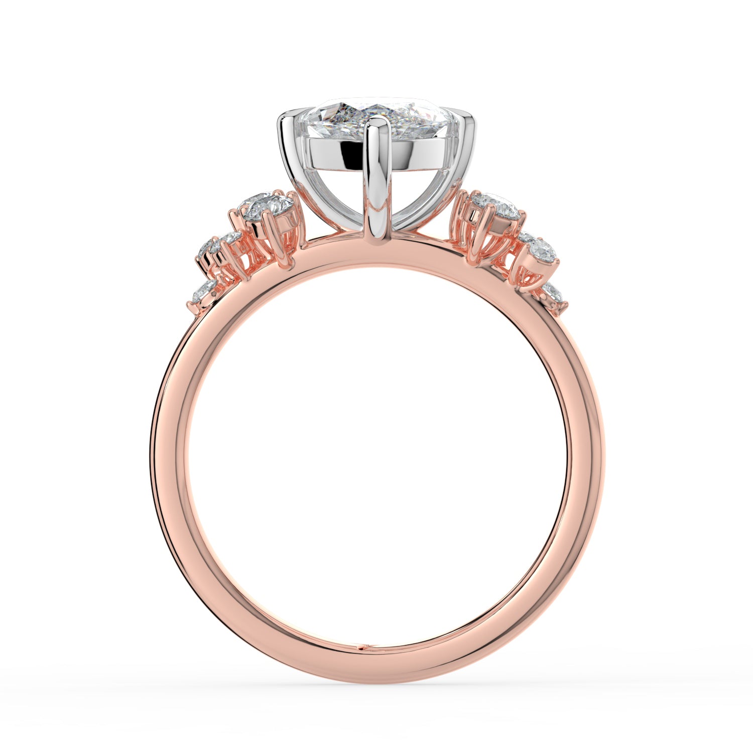The Aurora Ring - Marquise with Round Brilliant Accents