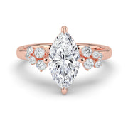 The Lumina Ring — Marquise with Round Brilliant Accents Lab-Grown Diamond Engagement Ring in Rose Gold | The Jewel Concierge