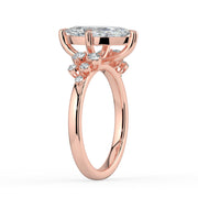 The Lumina Ring — Marquise with Round Brilliant Accents Lab-Grown Diamond Engagement Ring in Rose Gold | The Jewel Concierge