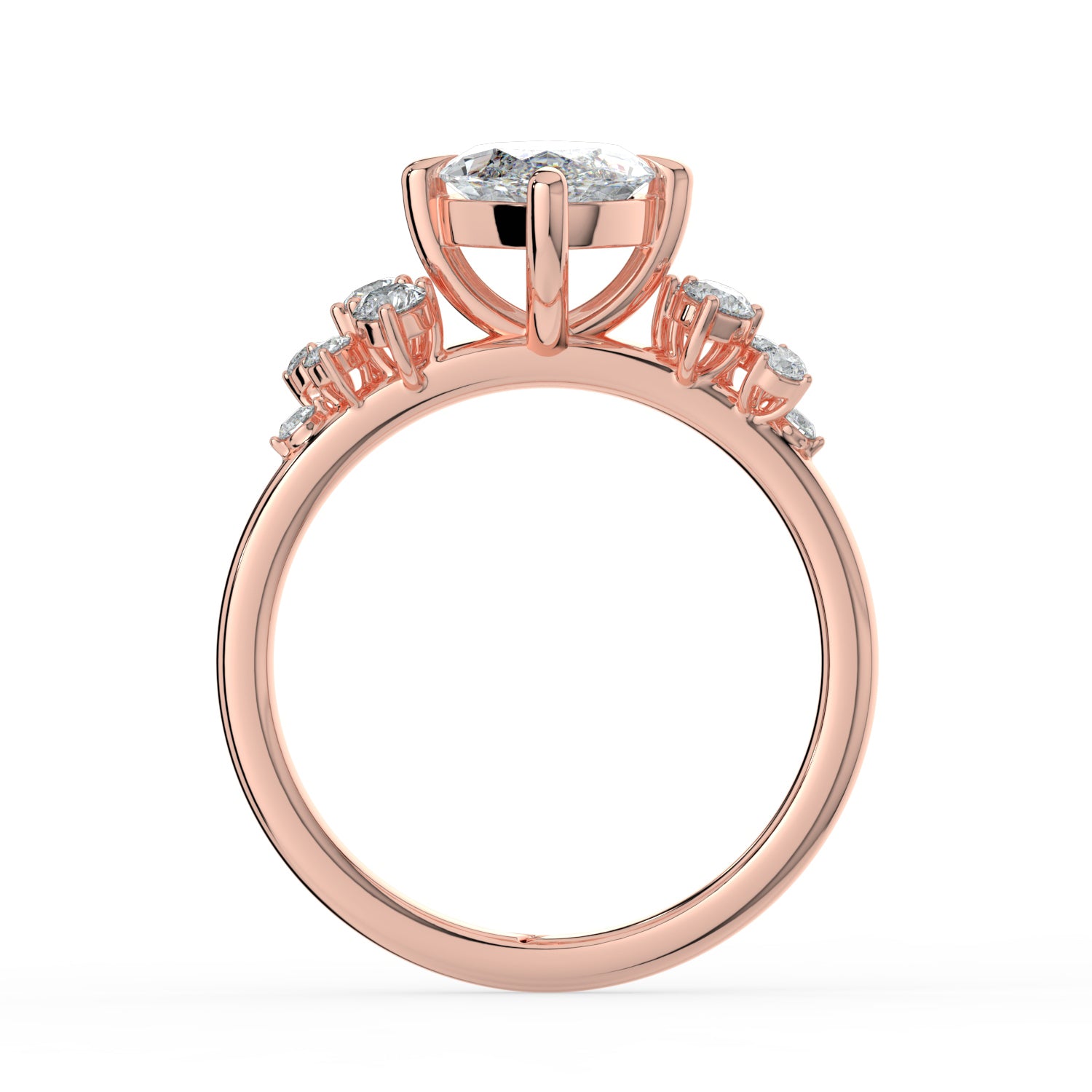 The Aurora Ring - Marquise with Round Brilliant Accents