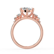 The Lumina Ring — Marquise with Round Brilliant Accents Lab-Grown Diamond Engagement Ring in Rose Gold | The Jewel Concierge