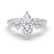 The Lumina Ring — Marquise with Round Brilliant Accents Lab-Grown Diamond Engagement Ring in White Gold | The Jewel Concierge