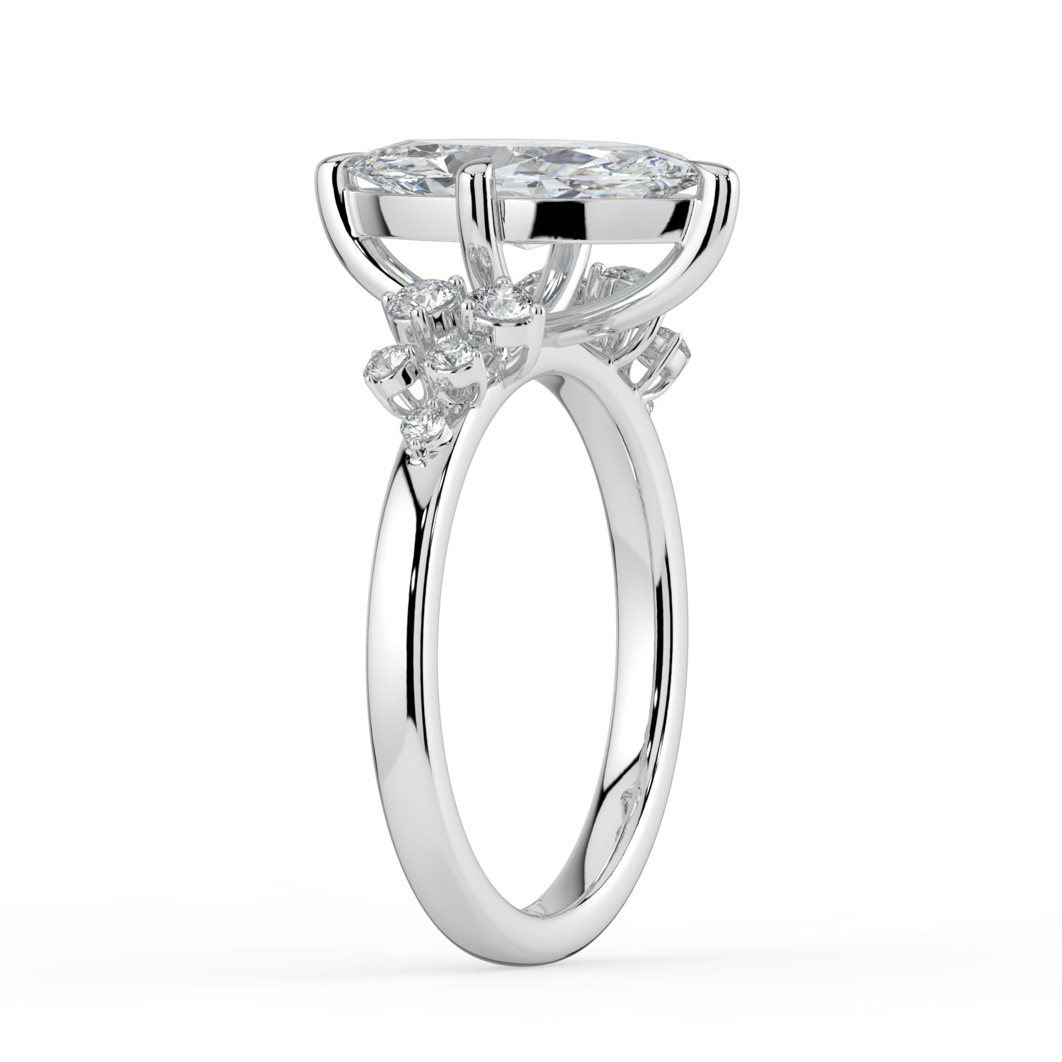 The Aurora Ring - Marquise with Round Brilliant Accents