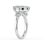 The Lumina Ring — Marquise with Round Brilliant Accents Lab-Grown Diamond Engagement Ring in White Gold | The Jewel Concierge