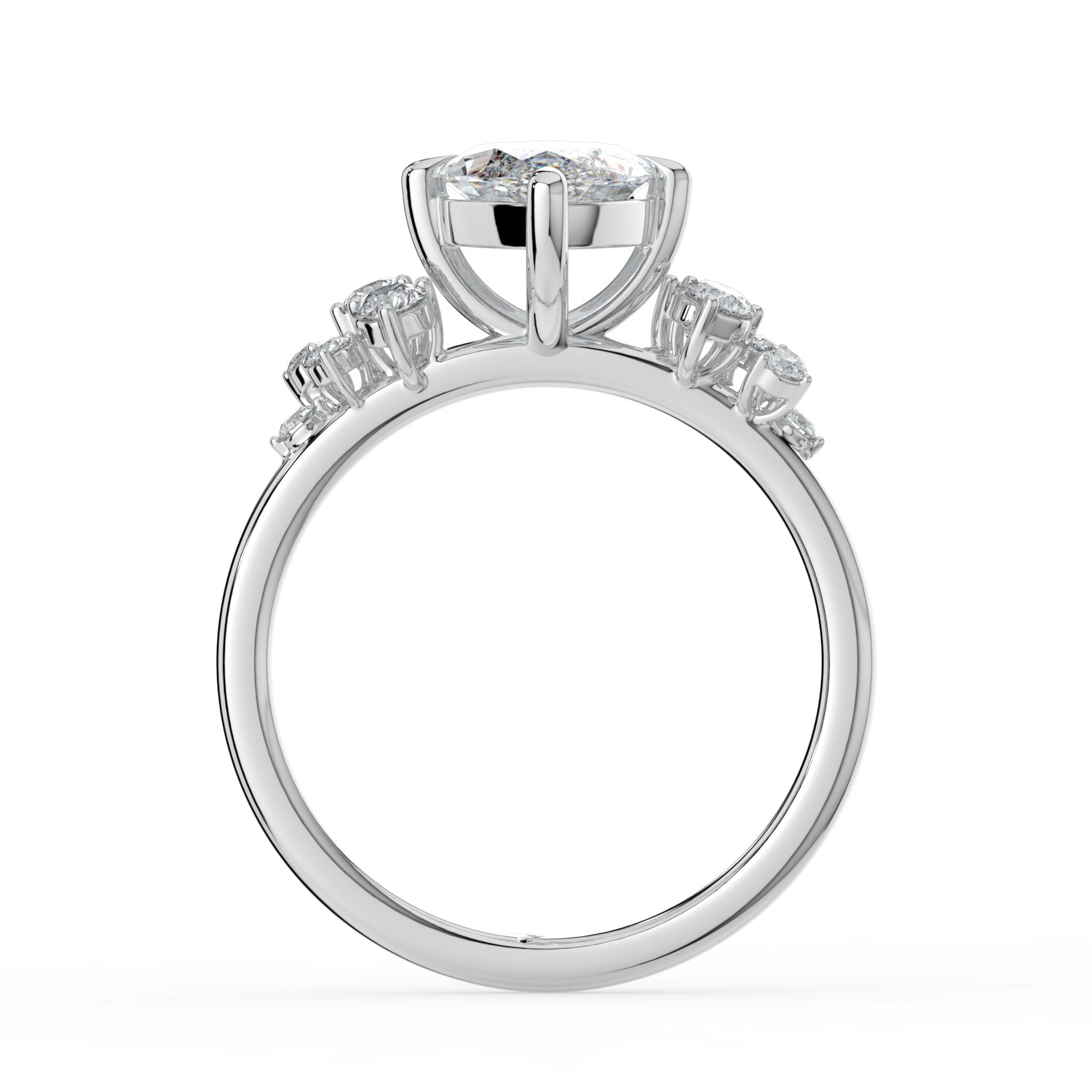 The Aurora Ring - Marquise with Round Brilliant Accents