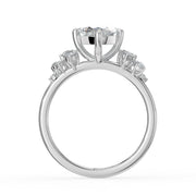 The Lumina Ring — Marquise with Round Brilliant Accents Lab-Grown Diamond Engagement Ring in White Gold | The Jewel Concierge