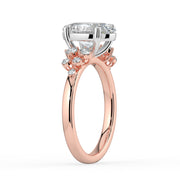 The Lumina Ring — Oval with Round Brilliant Accents Lab-Grown Diamond Engagement Ring in Two-Tone Rose and White Gold | The Jewel Concierge