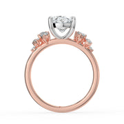 The Lumina Ring — Oval with Round Brilliant Accents Lab-Grown Diamond Engagement Ring in Two-Tone Rose and White Gold | The Jewel Concierge