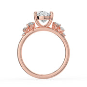 The Lumina Ring — Oval with Round Brilliant Accents Lab-Grown Diamond Engagement Ring in Rose Gold | The Jewel Concierge