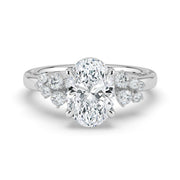 The Lumina Ring — Oval with Round Brilliant Accents Lab-Grown Diamond Engagement Ring in White Gold | The Jewel Concierge