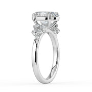 The Lumina Ring — Oval with Round Brilliant Accents Lab-Grown Diamond Engagement Ring in White Gold | The Jewel Concierge