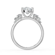 The Lumina Ring — Oval with Round Brilliant Accents Lab-Grown Diamond Engagement Ring in White Gold | The Jewel Concierge