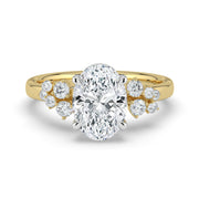 The Lumina Ring — Oval with Round Brilliant Accents Lab-Grown Diamond Engagement Ring in Two-Tone Yellow and White Gold | The Jewel Concierge