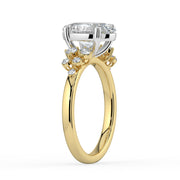 The Lumina Ring — Oval with Round Brilliant Accents Lab-Grown Diamond Engagement Ring in Two-Tone Yellow and White Gold | The Jewel Concierge