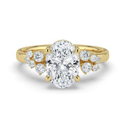 The Lumina Ring — Oval with Round Brilliant Accents Lab-Grown Diamond Engagement Ring in Yellow Gold | The Jewel Concierge