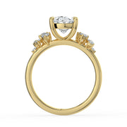 The Lumina Ring — Oval with Round Brilliant Accents Lab-Grown Diamond Engagement Ring in Yellow Gold | The Jewel Concierge
