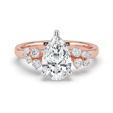 The Aurora Ring - Pear with Round Brilliant Accents