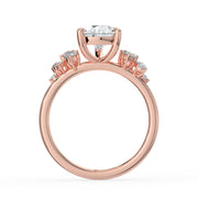 The Lumina Ring — Pear with Round Brilliant Accents Lab-Grown Diamond Engagement Ring in Rose Gold | The Jewel Concierge