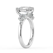 The Lumina Ring — Pear with Round Brilliant Accents Lab-Grown Diamond Engagement Ring in White Gold | The Jewel Concierge