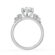 The Lumina Ring — Pear with Round Brilliant Accents Lab-Grown Diamond Engagement Ring in White Gold | The Jewel Concierge