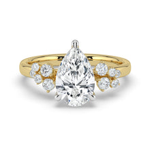 The Aurora Ring - Pear with Round Brilliant Accents