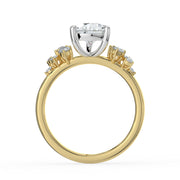 The Lumina Ring — Pear with Round Brilliant Accents Lab-Grown Diamond Engagement Ring in Two-Tone Yellow and White Gold | The Jewel Concierge