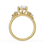 The Lumina Ring — Pear with Round Brilliant Accents Lab-Grown Diamond Engagement Ring in Yellow Gold | The Jewel Concierge