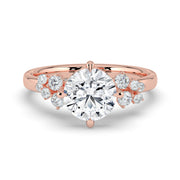 The Lumina Ring — Round with Round Brilliant Accents Lab-Grown Diamond Engagement Ring in Rose Gold | The Jewel Concierge