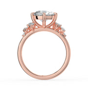 The Lumina Ring — Round with Round Brilliant Accents Lab-Grown Diamond Engagement Ring in Rose Gold | The Jewel Concierge