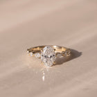 The Vega Ring — Oval with Marquise & Round Accents Lab-Grown Diamond Engagement Ring in Yellow Gold | The Jewel Concierge