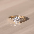 The Vega Ring — Round with Marquise & Round Accents Lab-Grown Diamond Engagement Ring in Yellow Gold | The Jewel Concierge