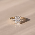 The Vega Ring — Radiant with Marquise & Round Accents Lab-Grown Diamond Engagement Ring in Yellow Gold | The Jewel Concierge