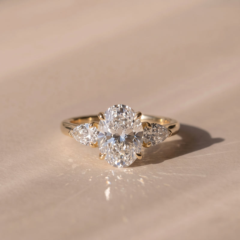 The Vivienne Ring — Oval and Pear Trilogy Lab-Grown Diamond Engagement Ring | The Jewel Concierge