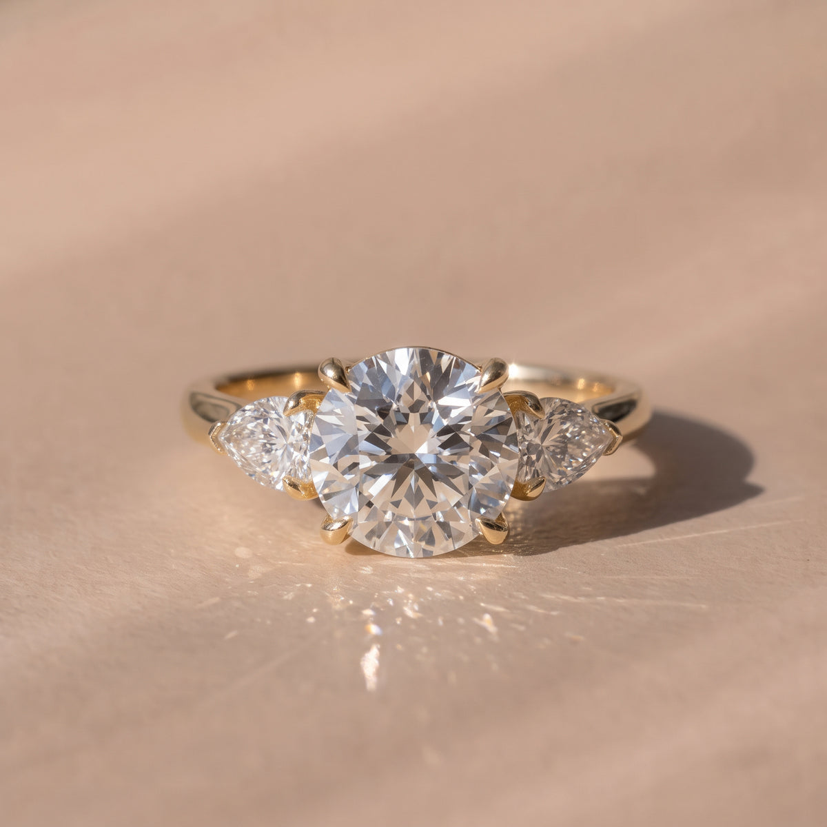 The Vivienne Ring — Round and Pear Trilogy Lab-Grown Diamond Engagement Ring | The Jewel Concierge