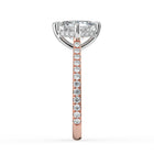The Zariya Ring — Asscher Cathedral Solitaire with Hidden Halo & Pavé Band Lab-Grown Diamond Engagement Ring in Two-Tone Rose and White Gold | The Jewel Concierge
