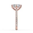The Zariya Ring — Asscher Cathedral Solitaire with Hidden Halo & Pavé Band Lab-Grown Diamond Engagement Ring in Rose Gold | The Jewel Concierge