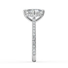 The Zariya Ring — Asscher Cathedral Solitaire with Hidden Halo & Pavé Band Lab-Grown Diamond Engagement Ring in White Gold | The Jewel Concierge