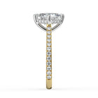 The Zariya Ring — Asscher Cathedral Solitaire with Hidden Halo & Pavé Band Lab-Grown Diamond Engagement Ring in Two-Tone Yellow and White Gold | The Jewel Concierge