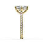 The Zariya Ring — Asscher Cathedral Solitaire with Hidden Halo & Pavé Band Lab-Grown Diamond Engagement Ring in Yellow Gold | The Jewel Concierge